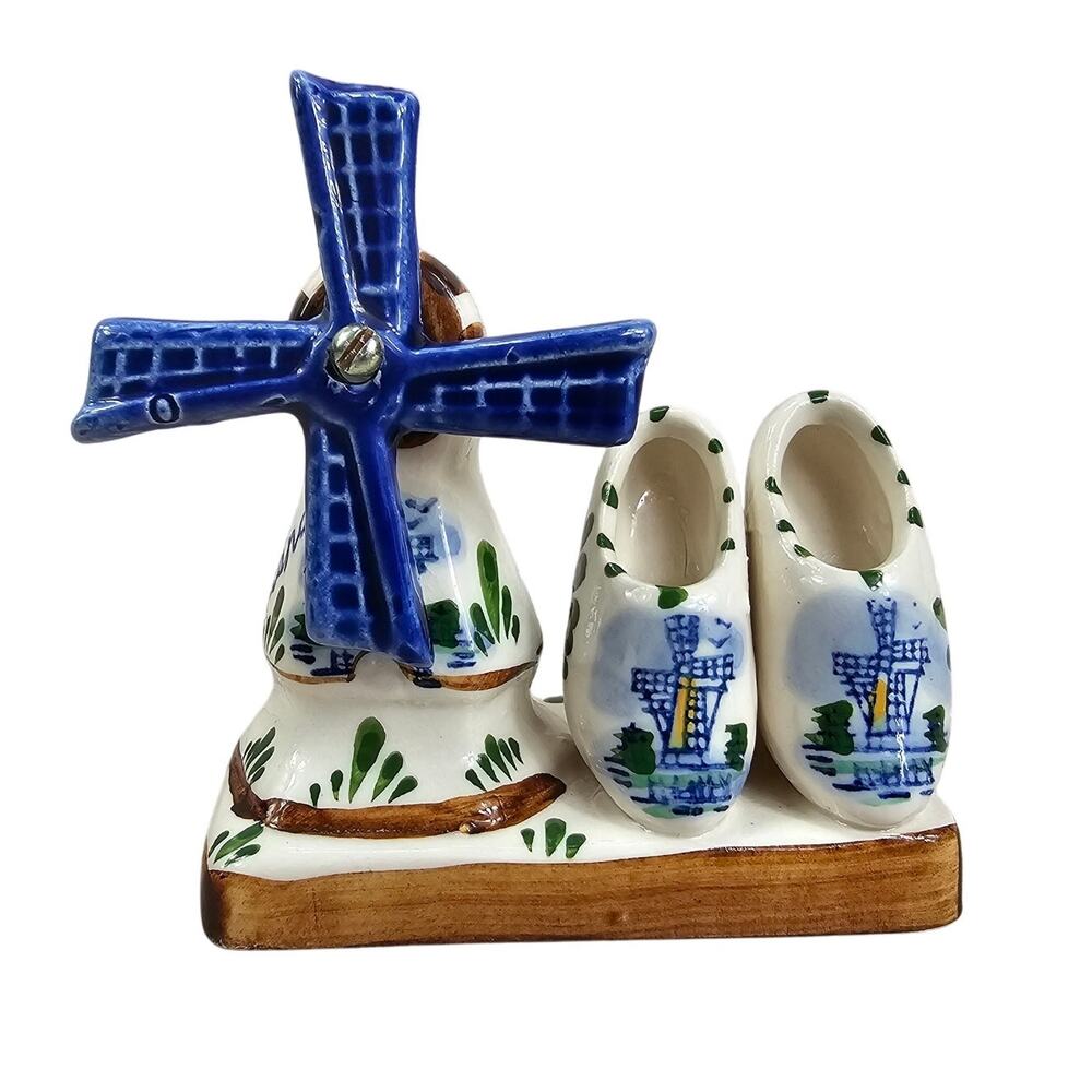 Vintage Delftware Windmill Holland Souvenir Ceramic Collectible Dutch Figurine